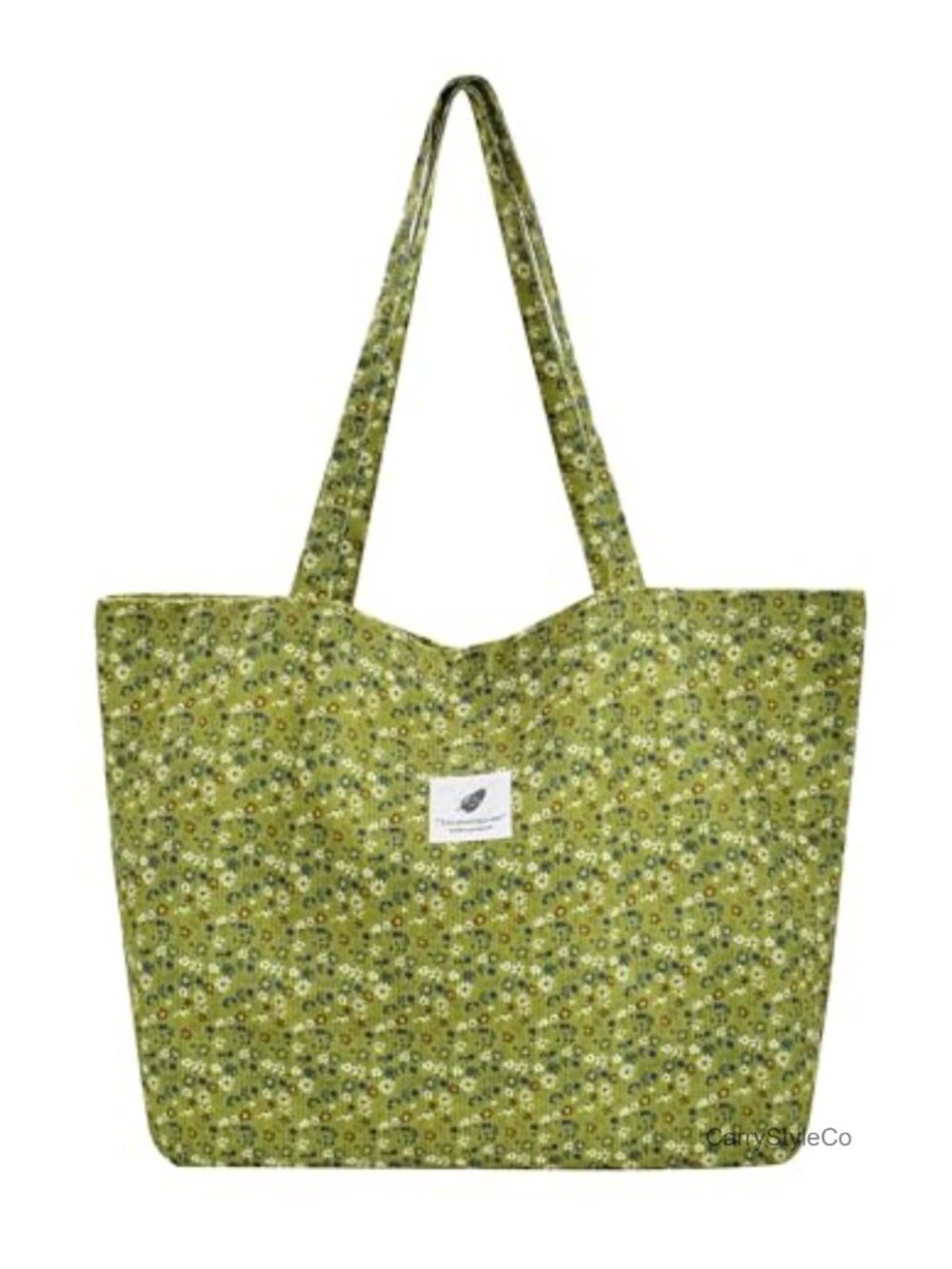 Corduroy Tote Bag Large Shoulder Bag 3 Snaps 15.6" Laptop